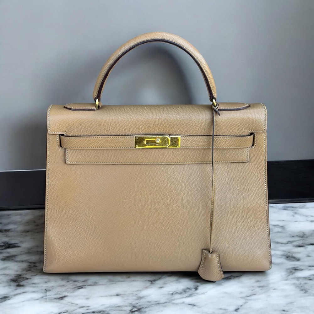 Hermes 1988’ Vintage Kelly 32 Epsom Sellier Birkin Bag